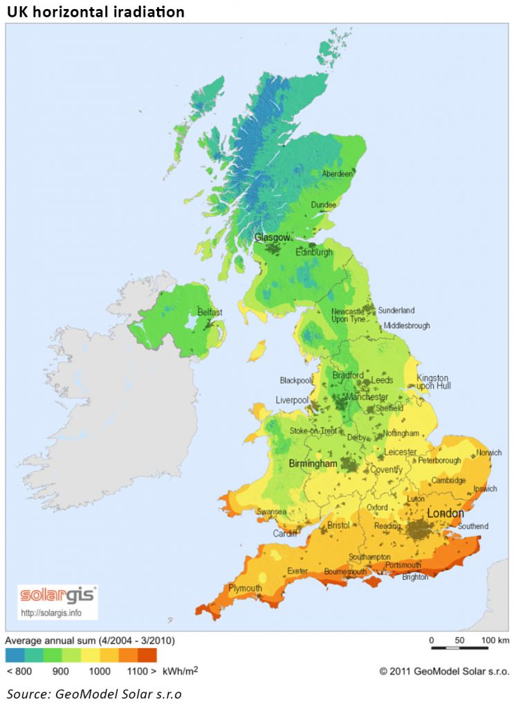 UK solar potential