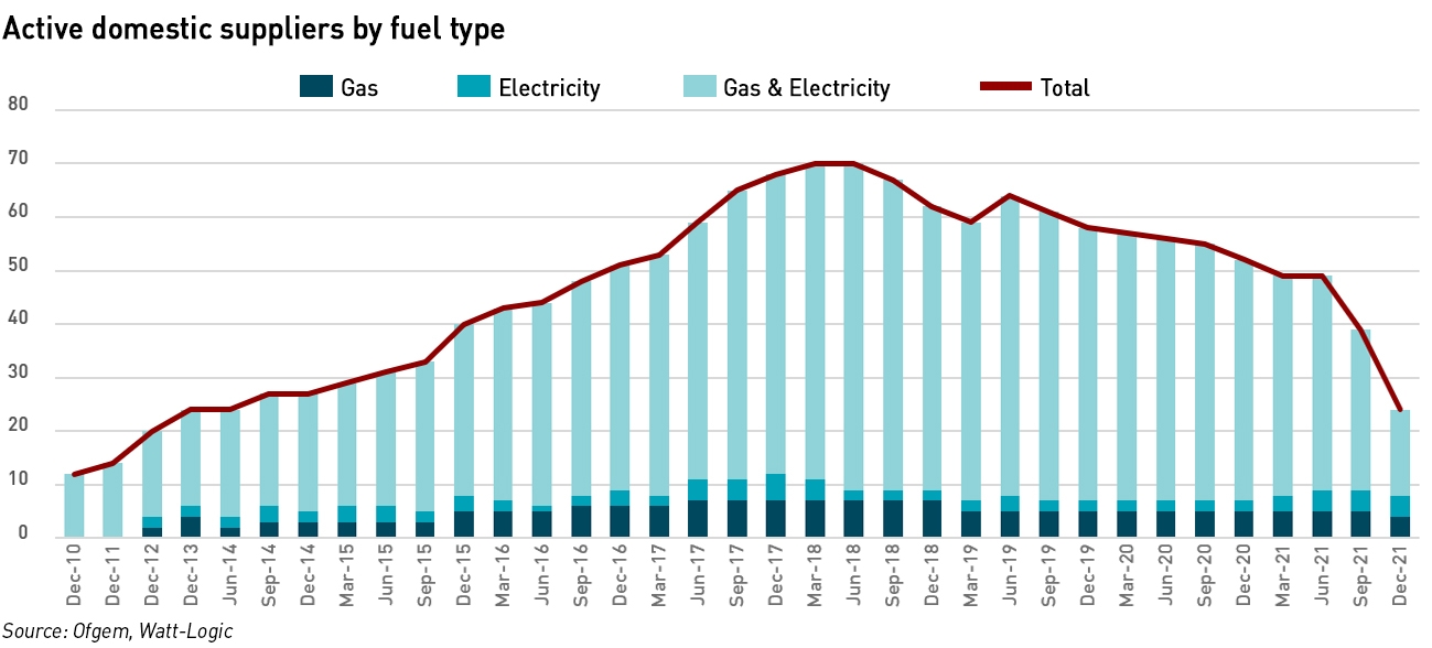 active energy suppliers in the domestic market