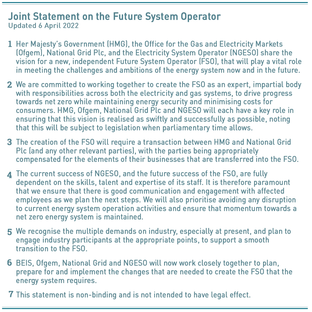 FSO statement