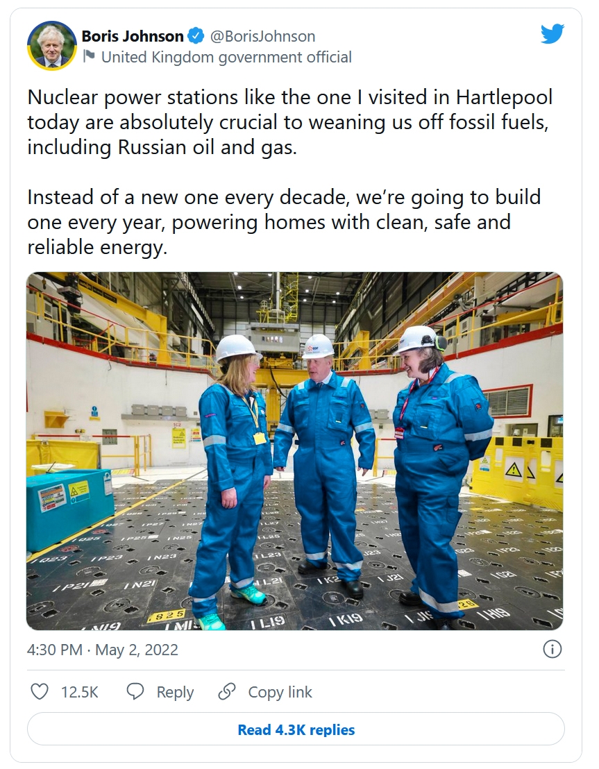 boris johnson nuclear tweet