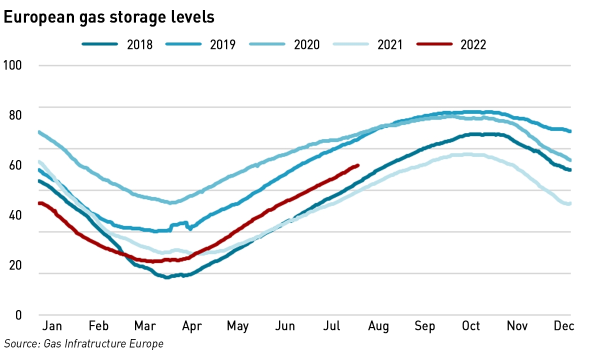 gas storage levels 9 August 22