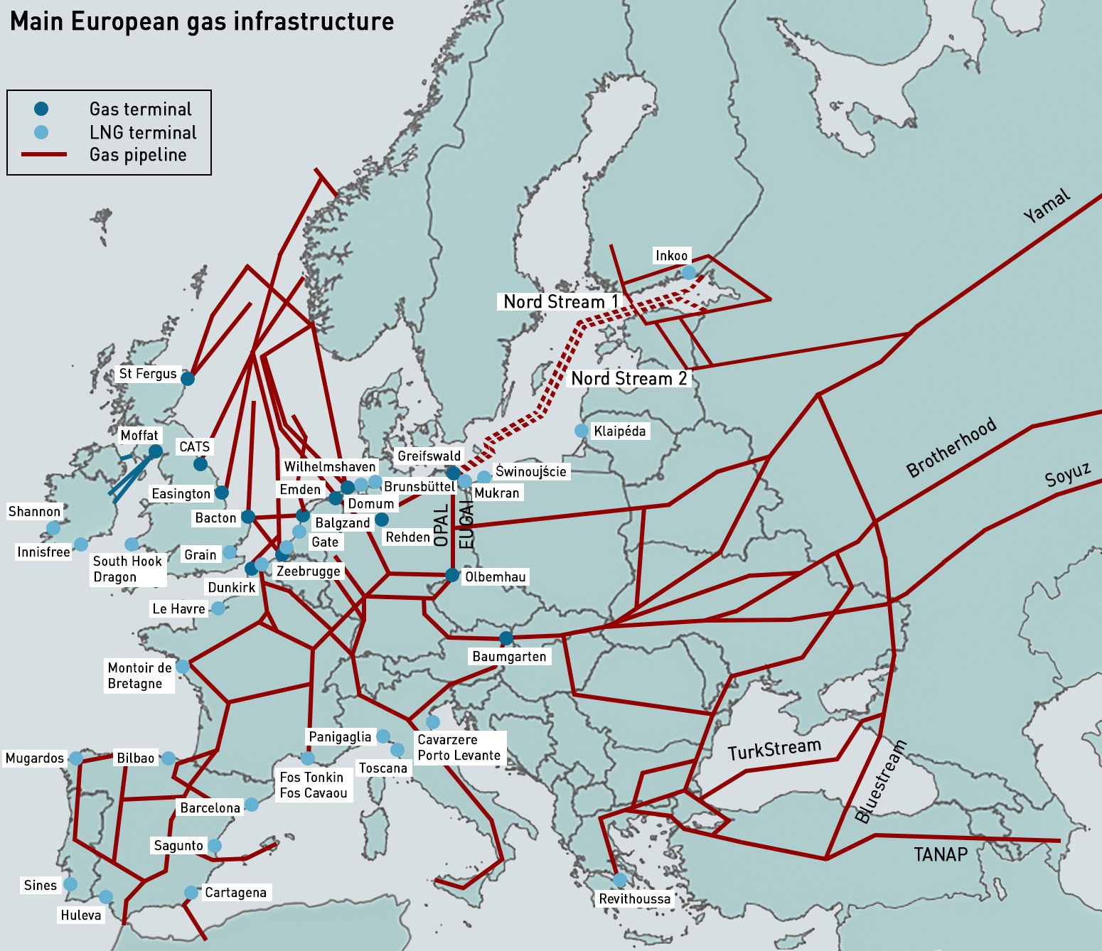 gas pipeline map
