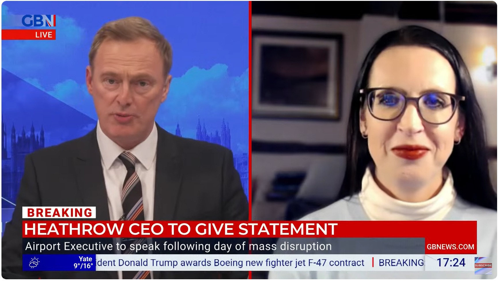 Kathryn Porter on GB News discussing the heathrow airport blackout march 25