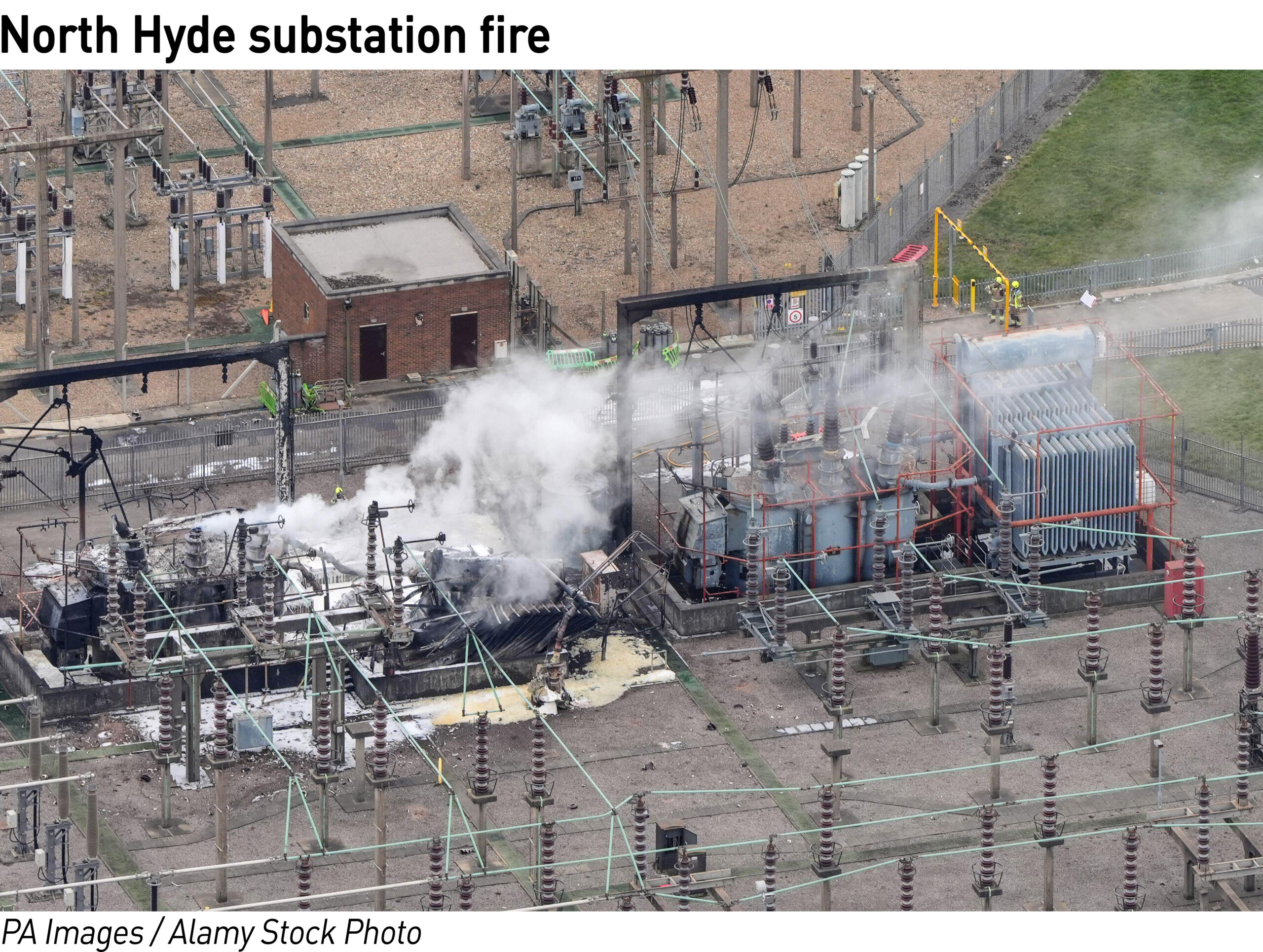 The North Hyde electrical substation which caught fire